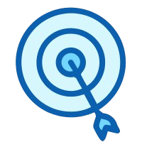 um circulo com uma fecha no meio